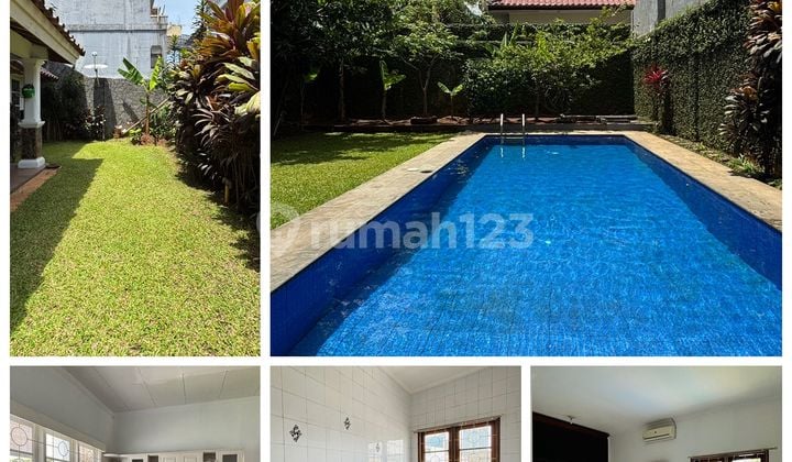 Disewa Rumah Non Cluster wilayah Antasari Cipete Jakarta Selatan, luas tanah 370M, bangunan 2 lantai, 4 kamar tidur, 2 carport,. swimming pool, cocok untuk tempat tinggal dan kantor, harga 275 JT Nego Pertahun Lina