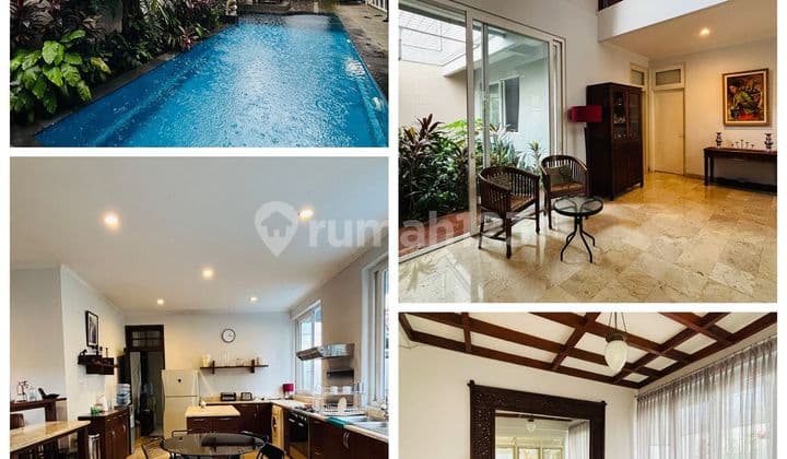 House For Rent Cilandak, Jaksel di Belakang Citoz LT: 500. LB: 400. (2Lt) Fully Furnished / Pool, Rent Rp. 380 Jt /Year Lina