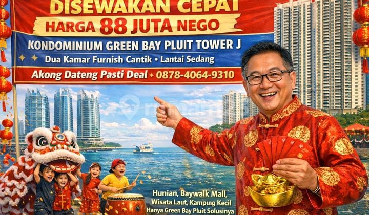 Akong Dateng, Unit Bagus Ketemu!✨ Disewakan Kondominium Green Bay Pluit Tower J - Dua Kamar Favorit View Kolam ✨ Apartemen Jellyfish 2 Kamar Tidur