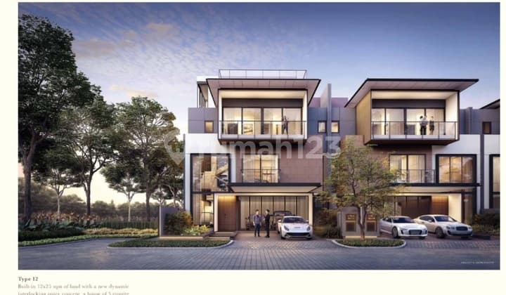 Rumah 3 lantai desain glasses modern di Navapark layton bsd city