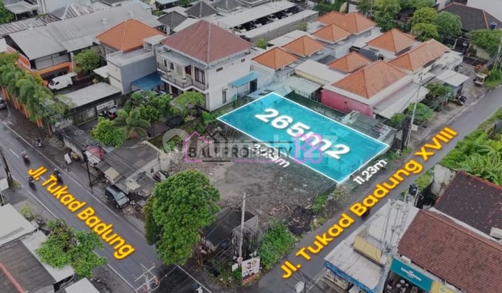 Dijual Tanah Tukad Badung Renon Denpasar LT 265 M2