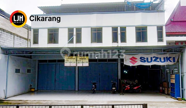 Jual Sewa Ruko 3 Unit+Gudang Dekat Tol Cikarang Barat Hadap Jalan