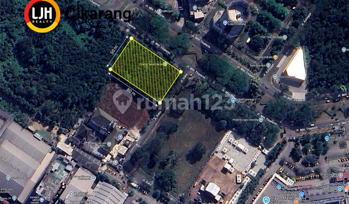 Dijual Kavling Hook di Jl. MH. Thamrin Seberang RS Siloam Lippo