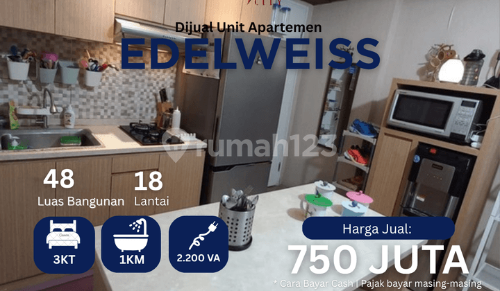 Jual 3br Interior Lux Apartemen Bassura City Tower Edelweiss Call Maula