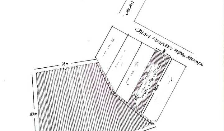 Perum Metro Permata, Karang Tengah, Tgr..Dijual Rumah dan Tanah, Row Jln 2.5 Mbl, Hadap Timur, Listrik 3500W, Air Tanah Bersih,Legalitas 3 Shm.-Flz