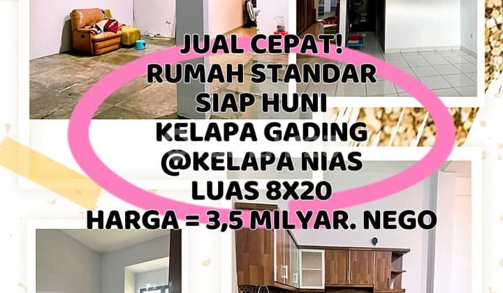 URGENT SALE!! READY-TO-OCCUPY STANDARD HOUSE 8X20 KELAPA NIAS