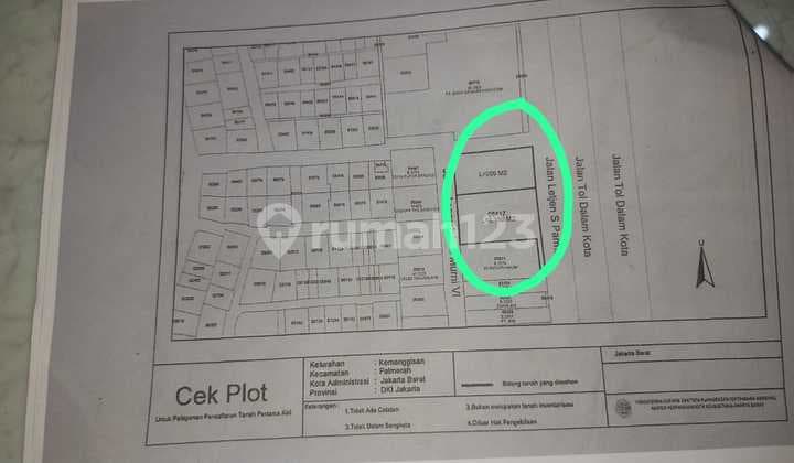 Tanah Slipi Raya Seberang Rs Harapan Kita 2199m2 Cocok Bisnis