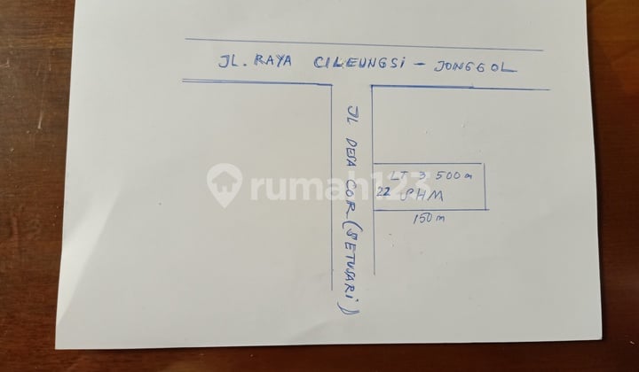 Kavling utk Cluster diJl Setusari,Cileungsi