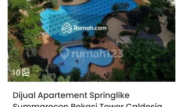 Dijual Apartemen Springlike Summarecon Bekasi Tower Caldesia.