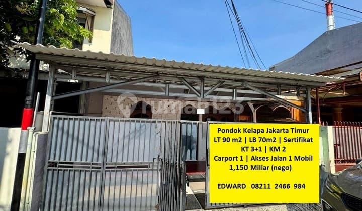 Harga Bawah Pasar Lokasi Jakarta! Strategis Pondok Kelapa Jaktim