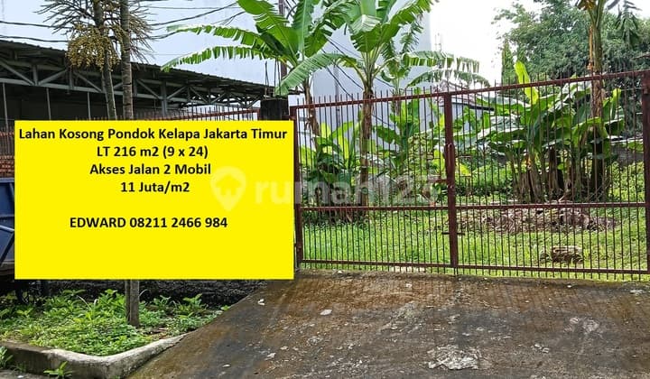 Harga Murah!!! Lokasi Nyaman Elit Strategis No Banjir. Pondok Kelapa Jakarta Timur
