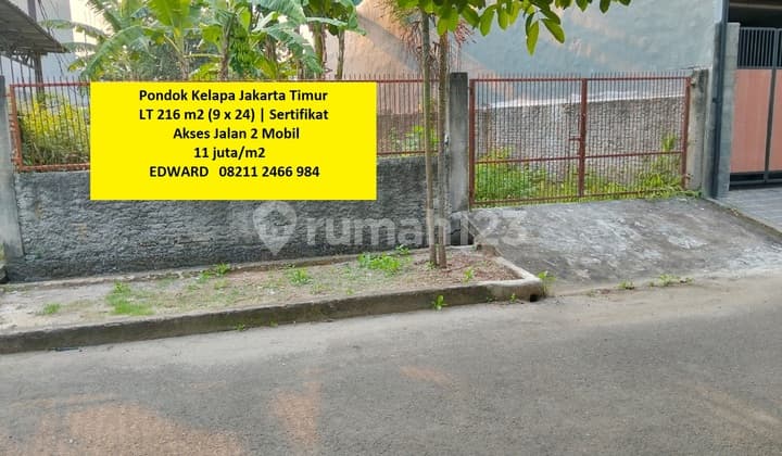 Harga Miring Strategis Lokasi Elit. Pondok Kelapa Jakarta Timur
