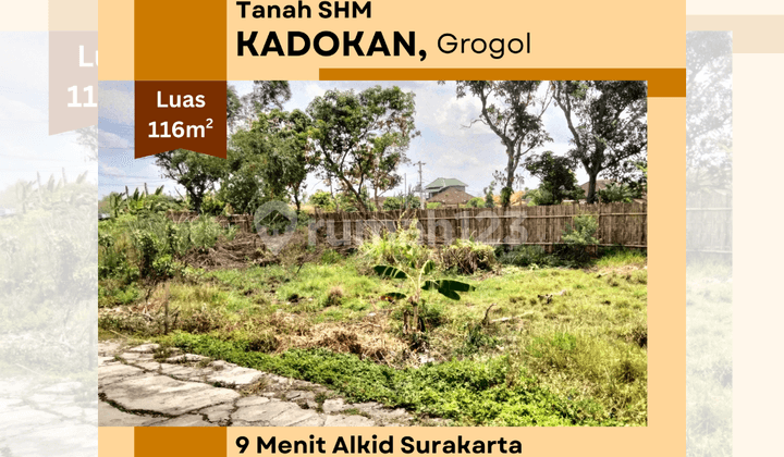 325 Million Grogol Plot of Land, 9 Minutes to Alkid Surakarta