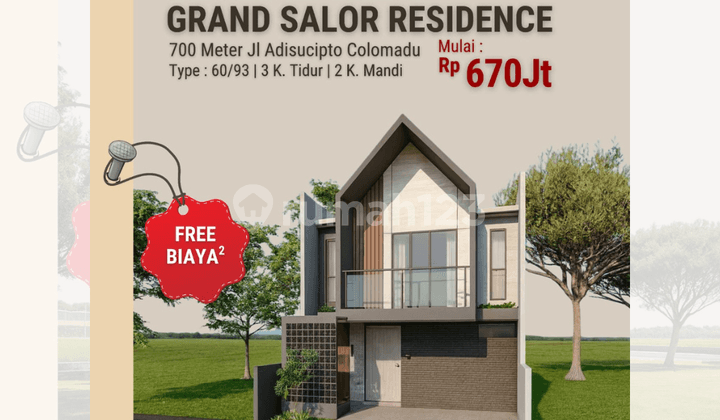 Rumah Scandinavian Colomadu, Gratis Biaya2, Barat Hotel Lorin