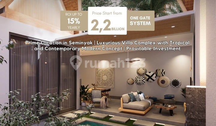 Tropical Modern Semi-furnished Villa in Seminyak Bali Price 2.2 Billion
