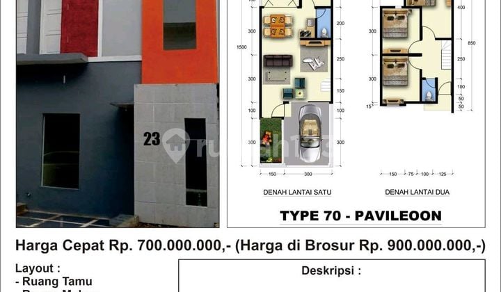 Cluster Rumah Baru Townhouse 2 Lantai Siap Huni, Baru. Shm Imb. Pondok Benda Pamulang Tangerang Selatan. Proyek Kedua Setelah Yang Pertama Sold Out. Sudah Terjual-dihuni 15kk Dari Total 21 Kk