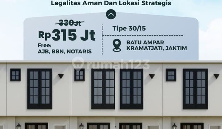 Rumah Baru 2 Lantai Jakarta, Hunian Sekaligus Investasi, Mudah Disewakan, Strategis: Dekat Rsud Kramatjati, Jalan Raya Condet, Pasar Induk Kramatjati, Rsud Pasar Rebo, Global Islamic School Condet