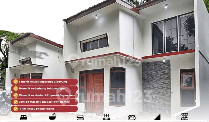 Rumah Baru 2 Lantai Modern, Nyaman, Terjangkau Di Pancoran Mas, Depok. One Gate System. Shm. 6 Menit Ke Mall Superindo Cipayung- 10 Menit Ke Gerbang Tol Sawangan 4