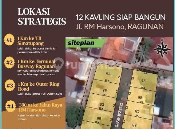 Tanah Kavling Siap Bangun Dengan Lingkungan Sudah Terbentuk Di Wilayah Ragunan Jakarta Selatan . Akses Terdekat Jalan Raya Rm Harsono-dekat Akses Tengah Kota, Jalan Tb Simatupang, Terminal Busway Ragunan, Toll Jor SHM