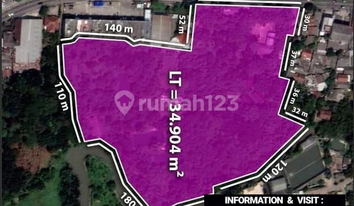 DIJUAL TANAH LUAS TEPI JALAN RAYA di Jl RAYA PARUNG / BOGOR, JABAR