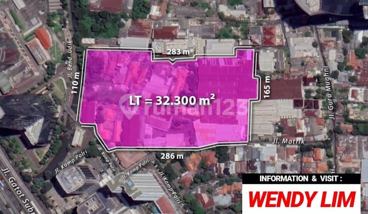 Tanah Luas Zona Komersial Jl Gatot Subroto, Jaksel