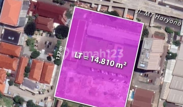 Tanah Dgn Hotel Direct Lrt Station Cawang di Jl Mt Haryono, Jaktim