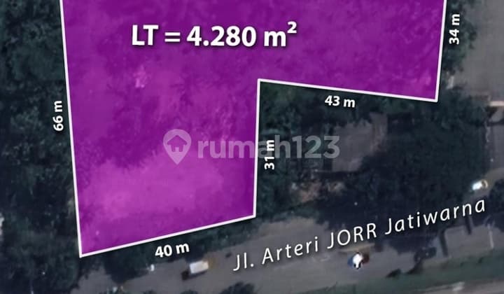 Dijual Tanah Komersial Jl Arteri Jorr Jati Warna, Bekasi