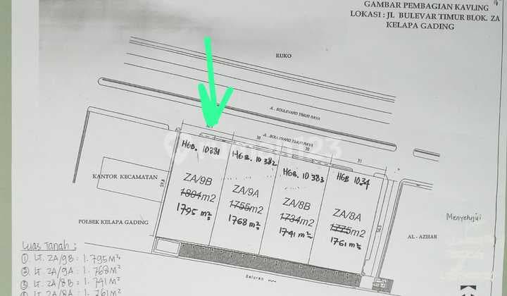 Kavling Komersil Strategis di Bulevar Timur Raya Kelapa Gading Jakarta Utara