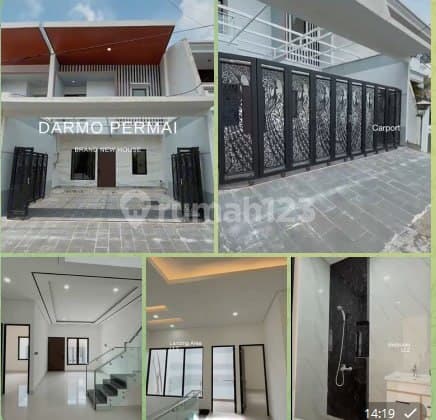 Rumah 2 Lantai Baru Semi Furnished SHM di Darmo Permai Timur, Surabaya Rumah Baru Gress Minimalis Mewah Ada Pagar Dekat Hr Muhammad Darmo Permai Timur Row Lebar