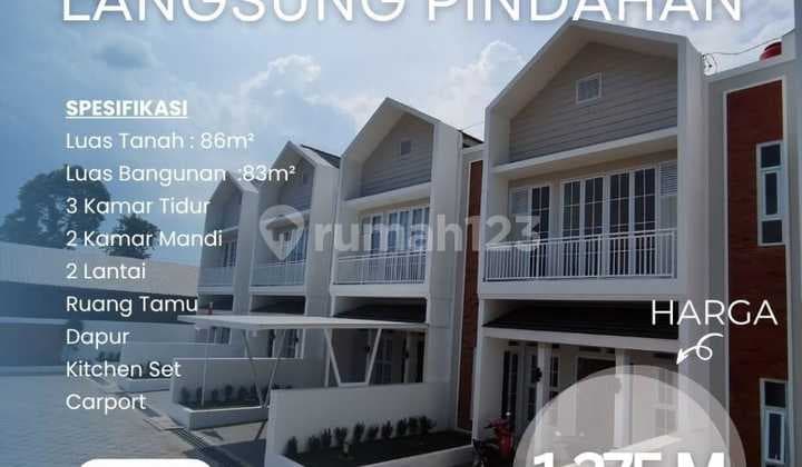 Rumah 2 Lantai Bergaya American Clasik Hanya 1 M di Cisaranten Arcamanik
