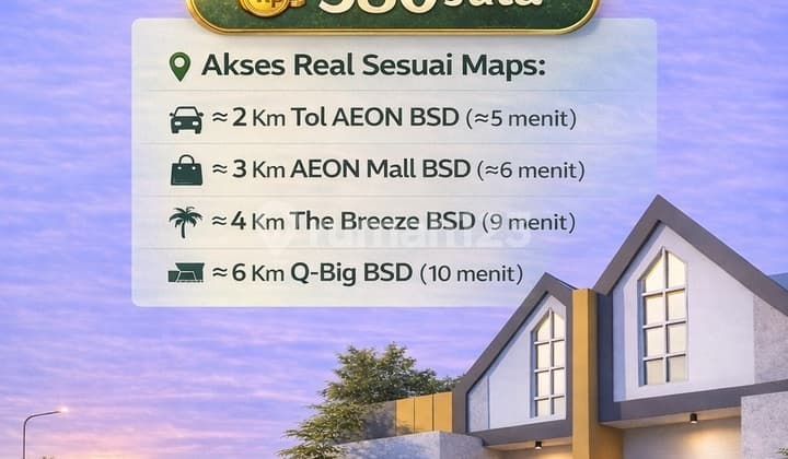 Jual Rumah Dekat Stasiun Cisauk Depan Citra Garden Serpong