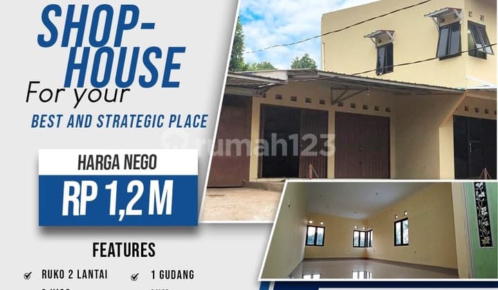 Jual Ruko 2 Lantai berikut kios Pinggir Jalan Raya Dekat Tol