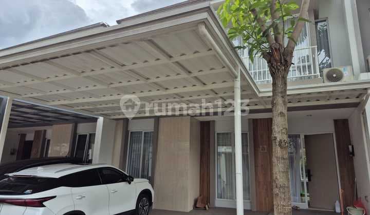 For rent: 2-story house, 8-meter wide type, in Nara cluster, semi-furnished, already includes AC and full curtains, located in Gading Serpong.