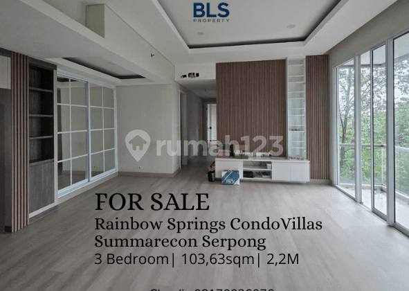 For Sale Apartment Rainbow Springs Condovillas Summarecon Serpong 3Br