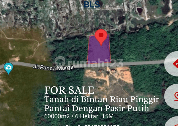 For Sale Tanah di Bintan Riau Pinggir Pantai dengan Pasir Putih