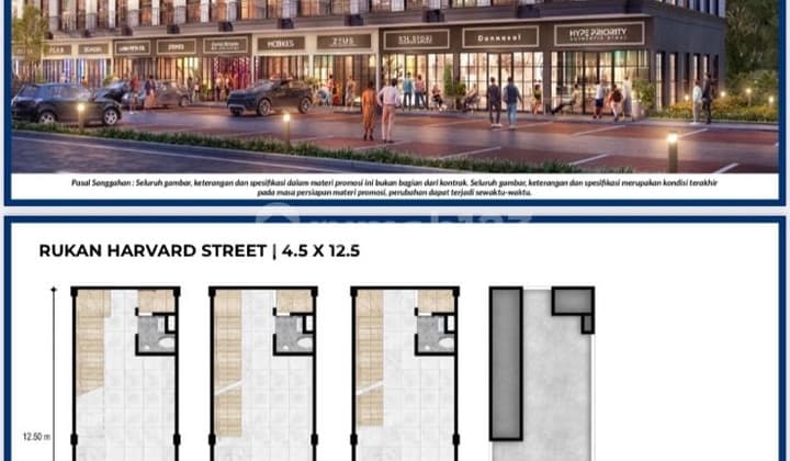 Ruko Harvard Street @ Pik2.. Luas Tanah 4.5x12.5m. 3 Lantai.lokasi Sangat Strategis. Keamanan 24 Jam. 90jt/th