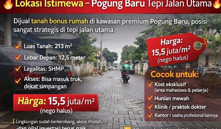 Lokasi Istimewa - Pogung Baru Tepi Jalan Utama