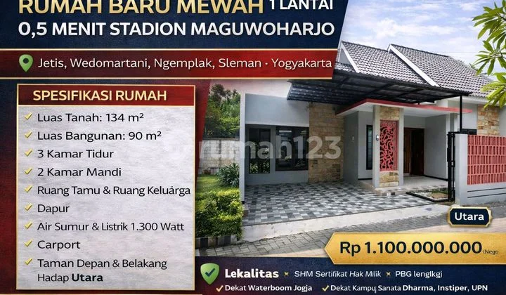 Rumah Baru Mewah 1 Lantai - 0,5 Menit Stadion Maguwoharjo Rumah Baru Mewah 1 Lantai - 0,5 Menit Stadion Maguwoharjo