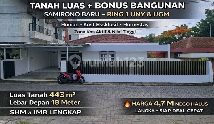 Tanah Luas + Bonus Bangunansamirono - Ring 1 Uny & Ugm