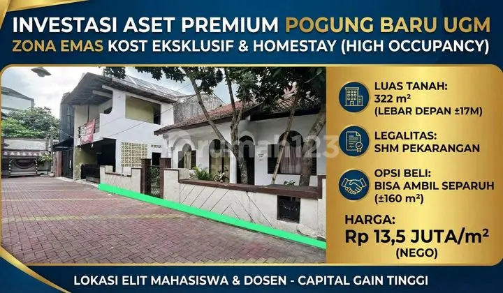 Prime Asset: "Blue Chip" Land in Pogung Baru. Exclusive UGM Boarding Zone (100% Occupancy). Can Be Acquired Half.