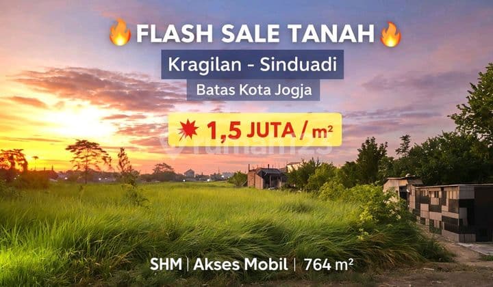Flash Sale Land in Kragilan Sinduadi - 1.5 Million/M², City Border of Jogja