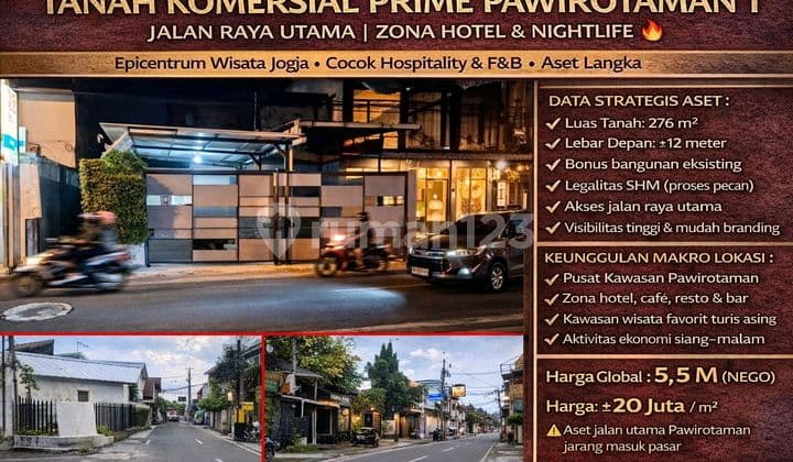 Tanah Komersial Prime Pawirotaman 1Jalan Raya Utama | Zona Hotel & Nightlife