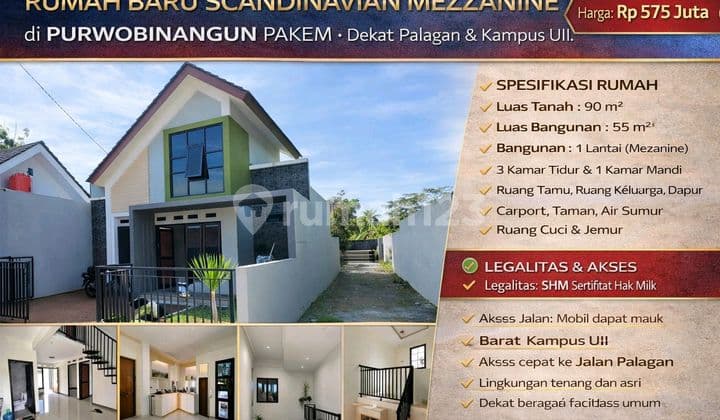 New Scandinavian Mezzanine House in Purwobinangun Pakem - Near Palagan & UII Campus