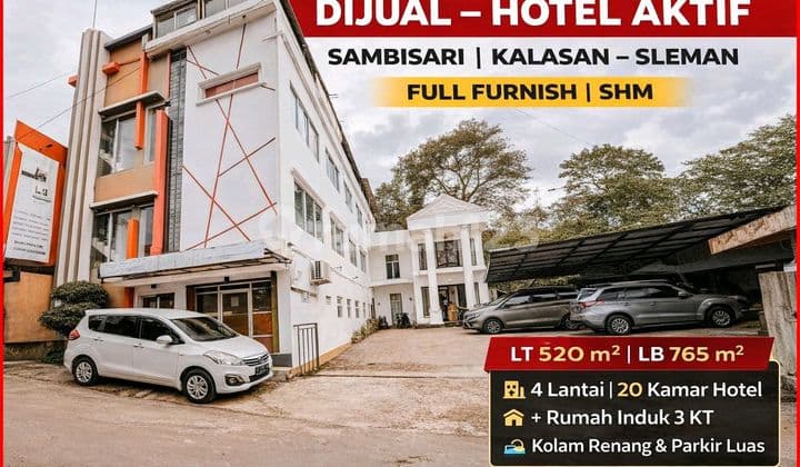 Asset Hotel Aktif Jogja - 20 Kamar | Full Furnish | SHM