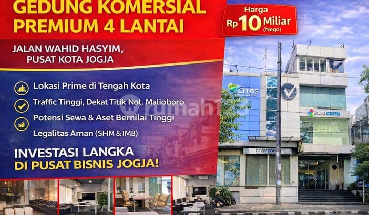Gedung Komersial Premium 4 Lantai - Jalan Wahid Hasyim, Pusat Kota Jogja