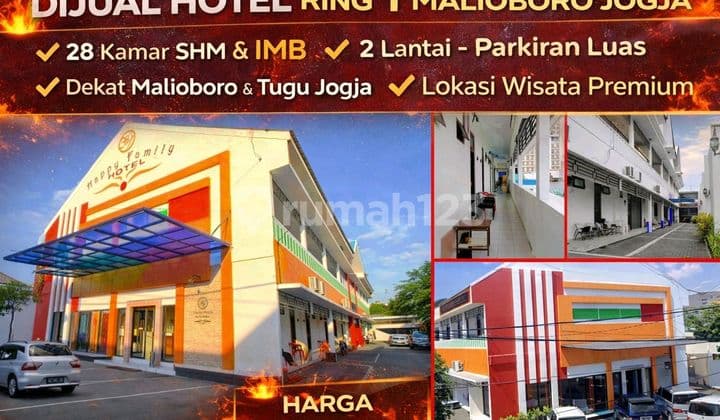 Jual Hotel Ring 1 Malioboro Jogja 28 Kamar SHM - Dekat Stasiun Tugu