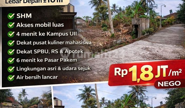 Bu! Tanah Strategis Dekat Kampus Uii Kaliurang - SHM, Murah