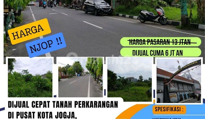 Dijual Cepat Tanah Perkarangan Dikota Jogja Cocok Buat Resto/Villa/Hotel Dll.