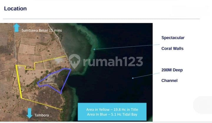 Tanah Beachfront Teluk Saleh, Sumbawa Besar