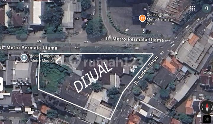 Tanah Luas 5218M2 di Jalan Raya Raden Saleh Karang Tengah